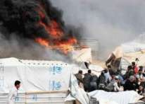 العراق: حريق كبيرفي مخيم (باجد كندال) للنازحين الإيزيديين