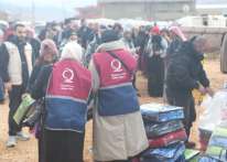 وفد قطر الخيرية يواصل توزيع المساعدات بمخيمات لبنان