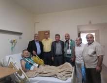 الأمين العام للاتحاد العام لعمال فلسطين ورئيس اتحاد نقابات عمال فلسطين يزور مستشفيات صيدا