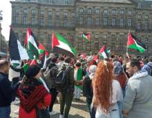 التجمع الديمقراطي الفلسطيني في هولندا يشارك بالوقفة التضامنية مع غزة