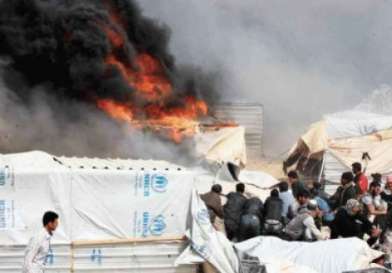 العراق: حريق كبيرفي مخيم (باجد كندال) للنازحين الإيزيديين