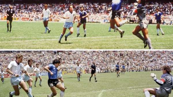 هدفي دييغو مارادونا ضد إنجلترا في مونديال 1986