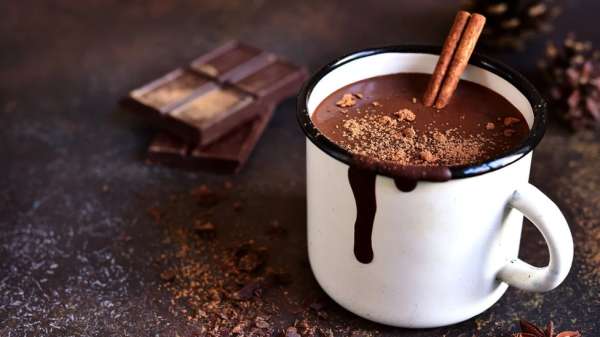 Hot chocolate drink in a mug
